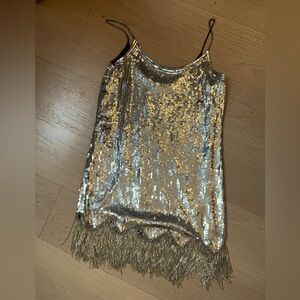 Parker silver sequin mini dress